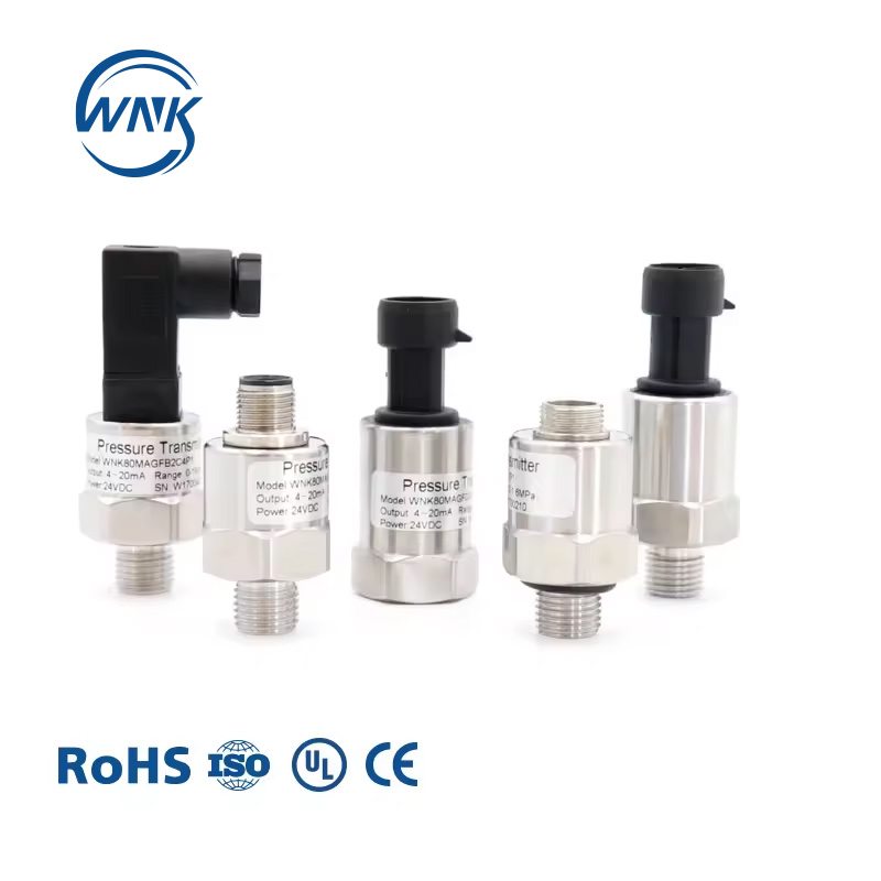WNK Stainless Steel Universal 4-20ma Pressure Transmitter NPT1/4 0-5V Output 0-200 Psi Air Pressure Sensors Transducer